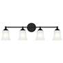 3_Bronson 31.75" Wide 4-Light Matte Black Transitional Vanity Light Bar more views