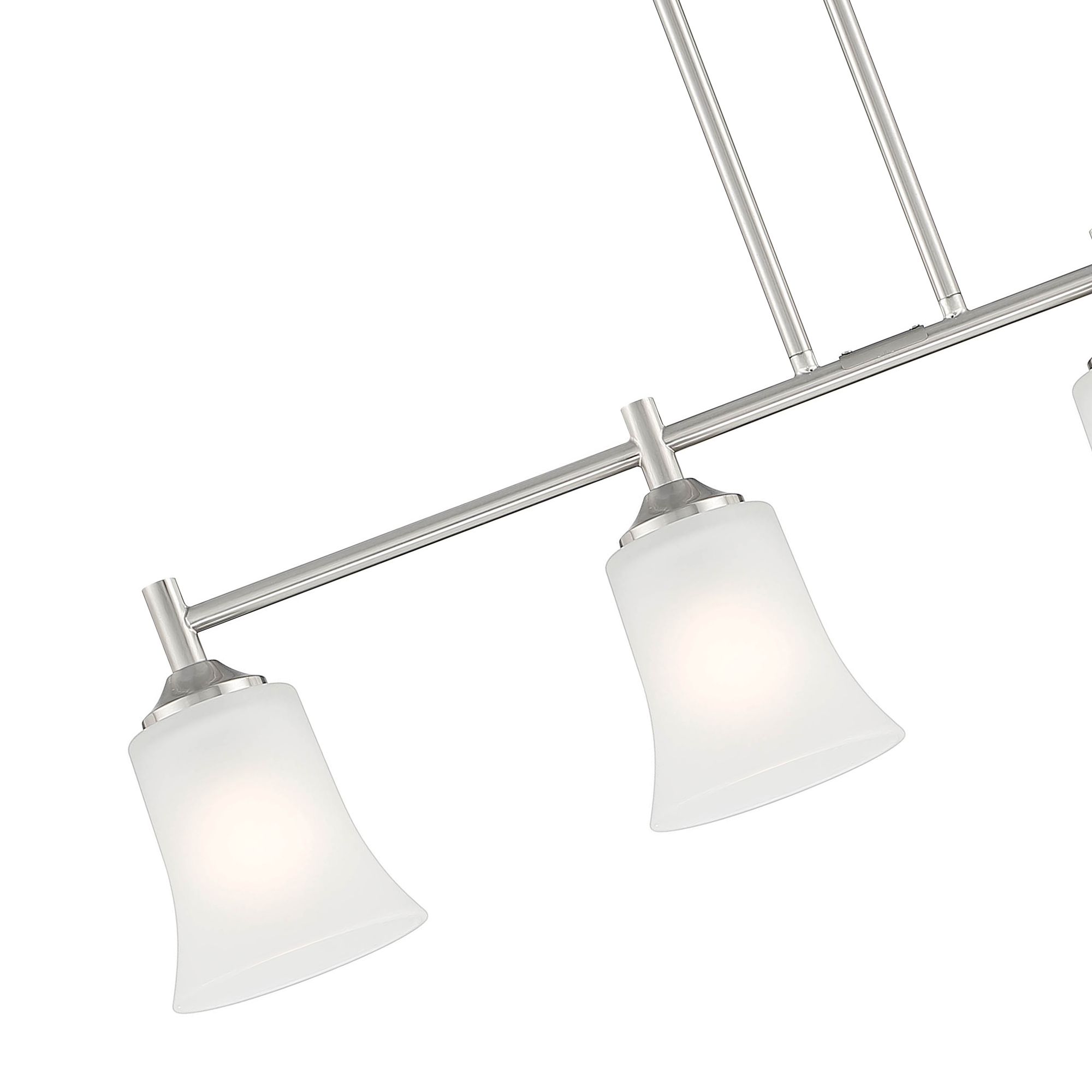 Image 3 Bronson 34" Wide Brushed Nickel 4 Light Island Pendant more views