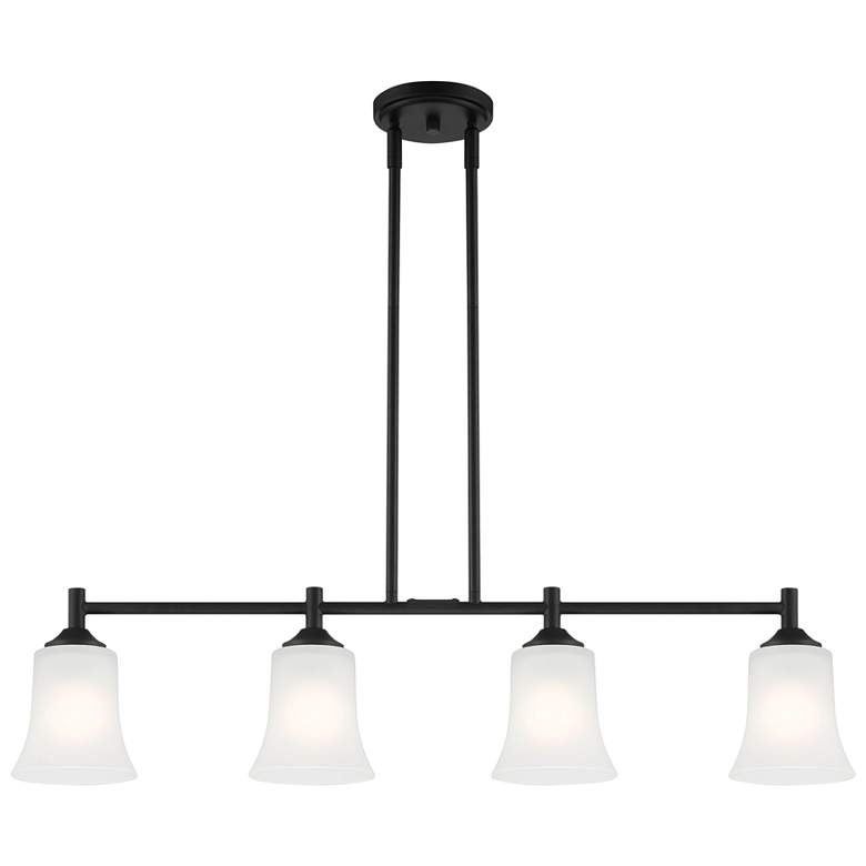 Image 2 Bronson 34" Wide Matte Black 4 Light Island Pendant
