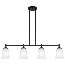 Bronson 34" Wide Matte Black 4 Light Island Pendant