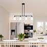 4_Bronson 34" Wide Matte Black 4 Light Island Pendant more views