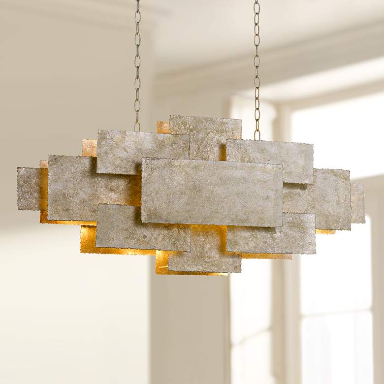 Image 1 Bronson 45 1/2" Wide Silver Kitchen Island Light Pendant