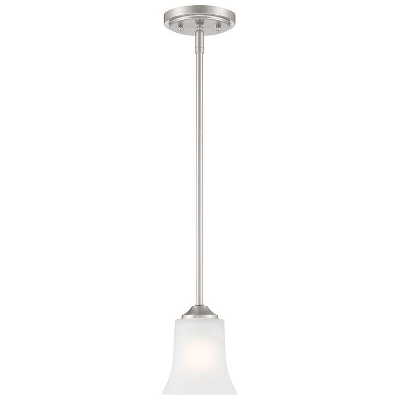 Image 1 Bronson 5.25" Wide Brushed Nickel 1 Light Pendant