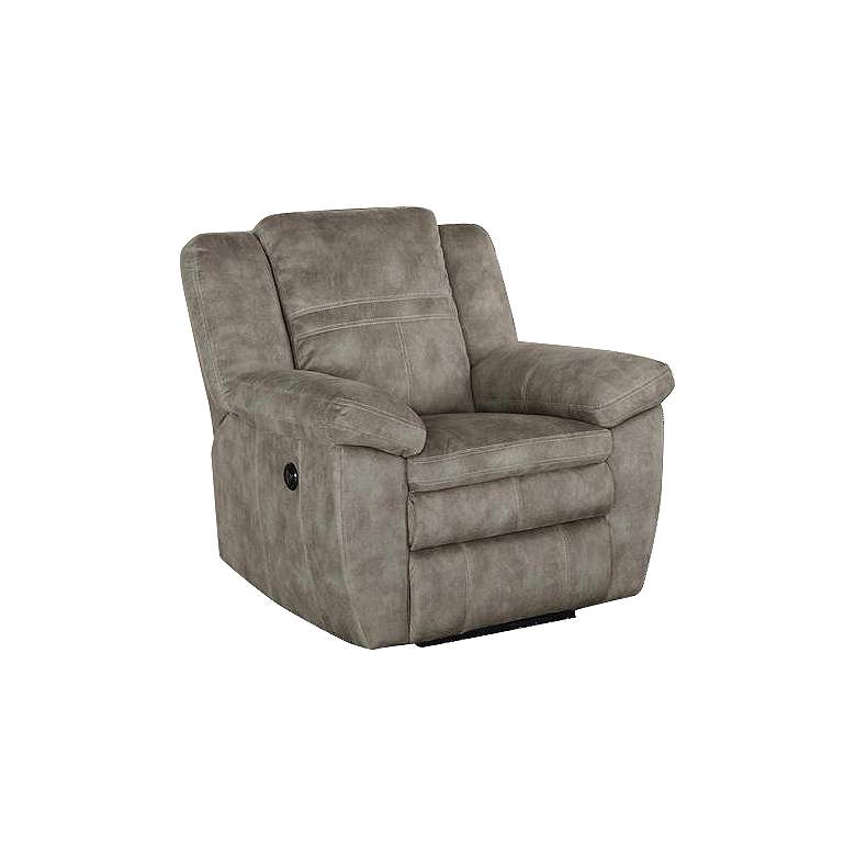 Image 1 Bronson Pecan Faux Leather Power Recliner