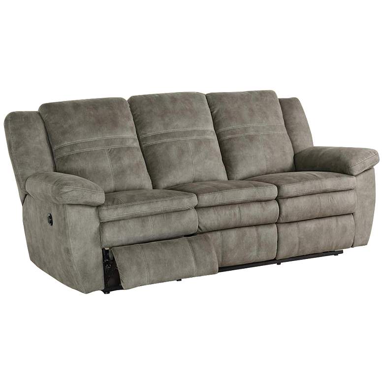 Image 1 Bronson Sultry Pecan Faux Leather Power Recliner Sofa