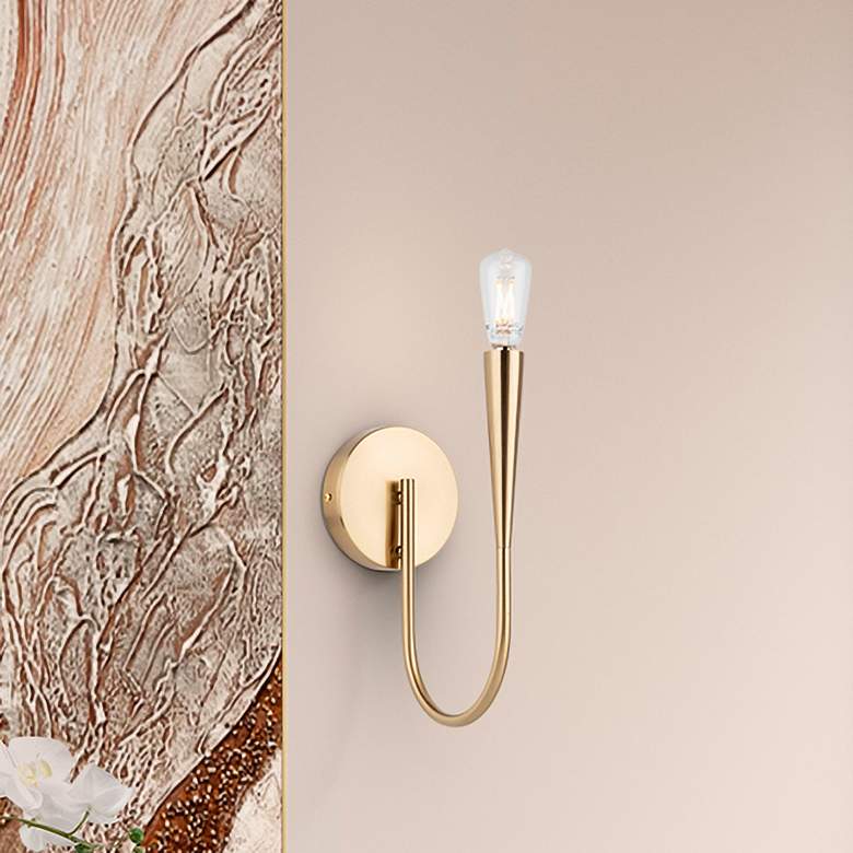 Image 1 Bronte 11" High 2-Light Brass Wall Sconce