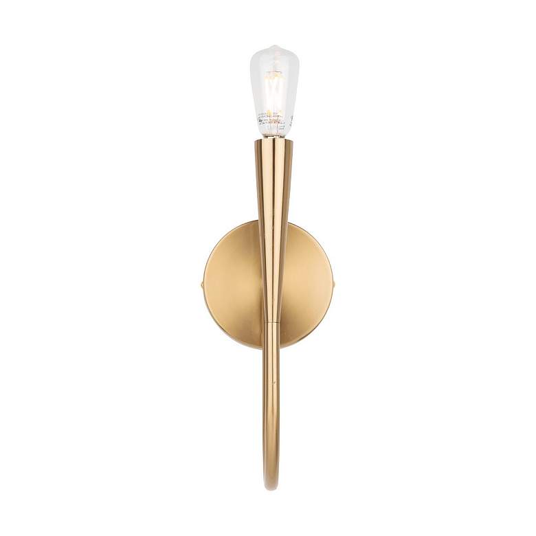 Image 3 Bronte 11" High 2-Light Brass Wall Sconce more views