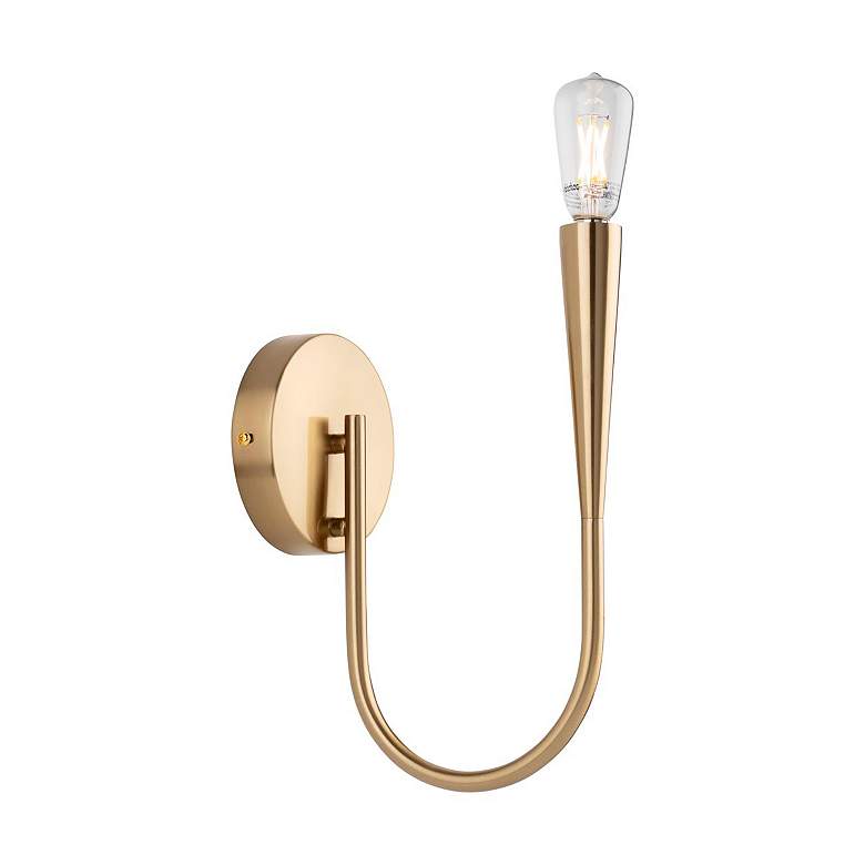 Image 4 Bronte 11" High 2-Light Brass Wall Sconce more views