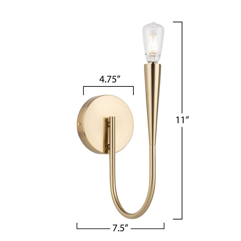 Image 6 Bronte 11" High 2-Light Brass Wall Sconce more views