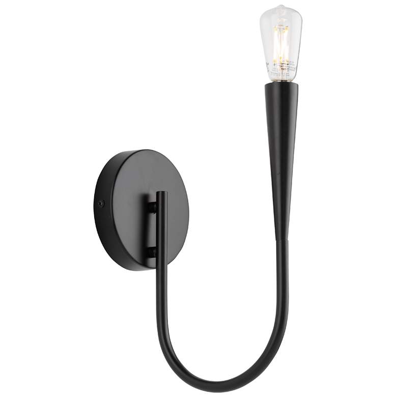 Image 1 Bronte 11" High Black Wall Sconce