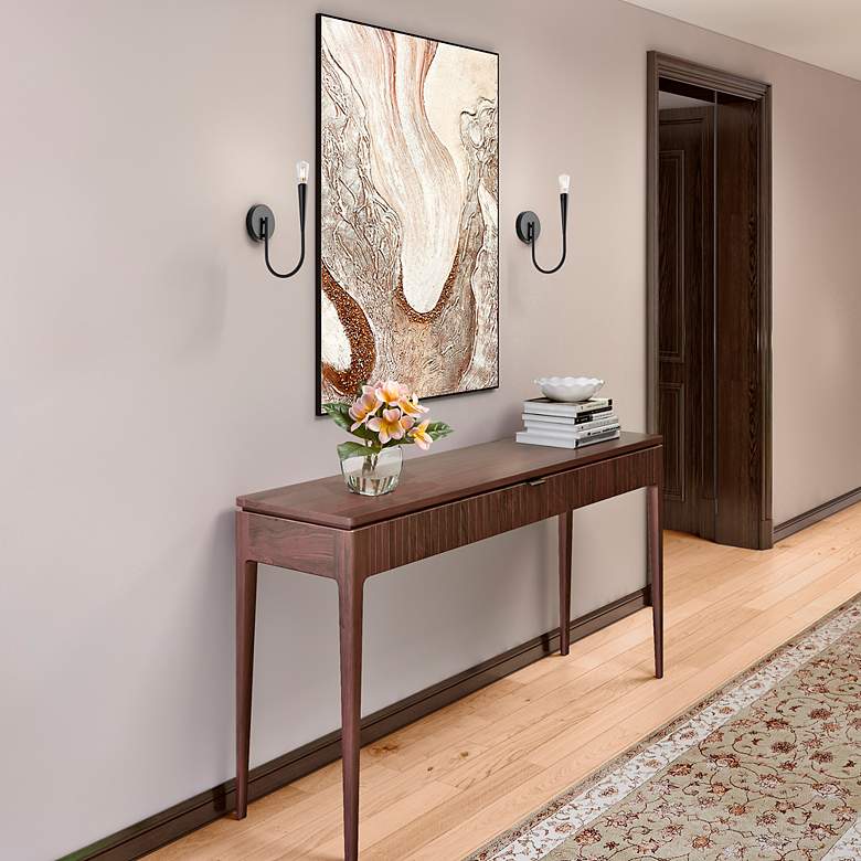 Image 5 Bronte 11" High Black Wall Sconce more views