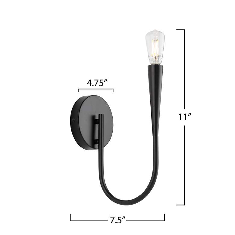 Image 6 Bronte 11" High Black Wall Sconce more views