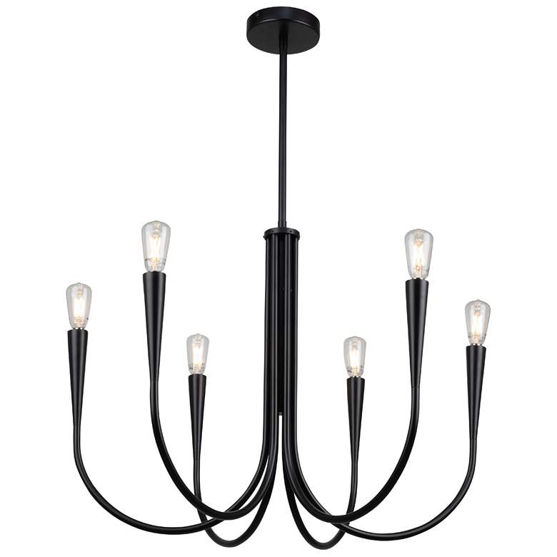 Image 1 Bronte 24.5" Wide 6-Light Black Chandelier
