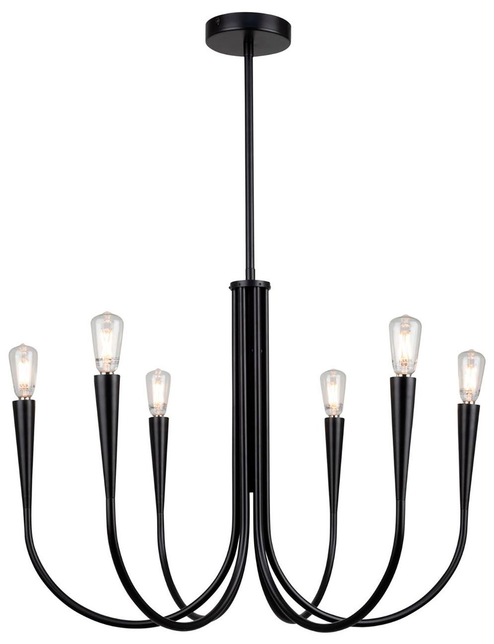Image 2 Bronte 24.5" Wide 6-Light Black Chandelier more views