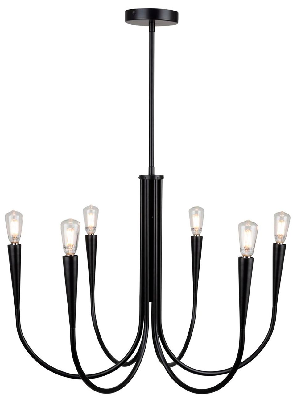 Image 3 Bronte 24.5" Wide 6-Light Black Chandelier more views
