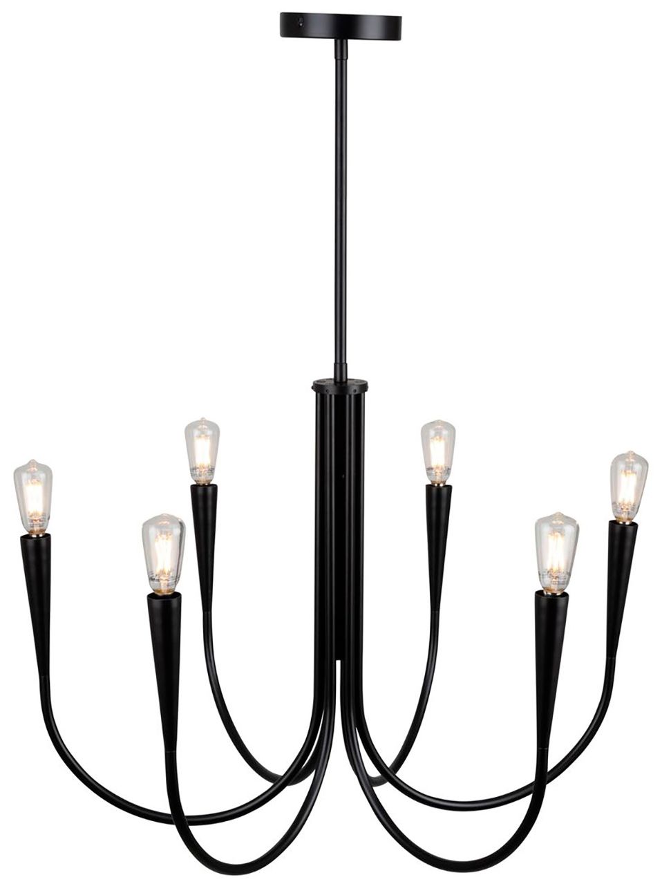 Image 4 Bronte 24.5" Wide 6-Light Black Chandelier more views