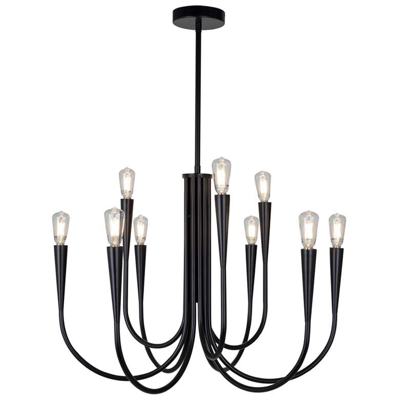 Image 1 Bronte 25.25" Wide 9-Light Black Chandelier