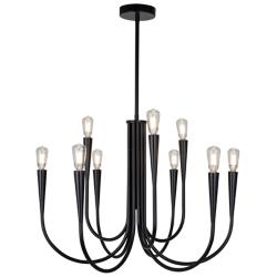 Bronte 25.25" Wide 9-Light Black Chandelier