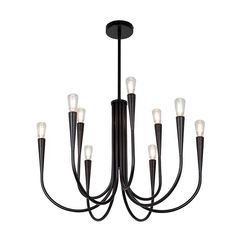 Image 3 Bronte 25.25" Wide 9-Light Black Chandelier more views