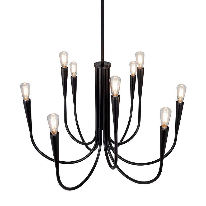Image 4 Bronte 25.25" Wide 9-Light Black Chandelier more views