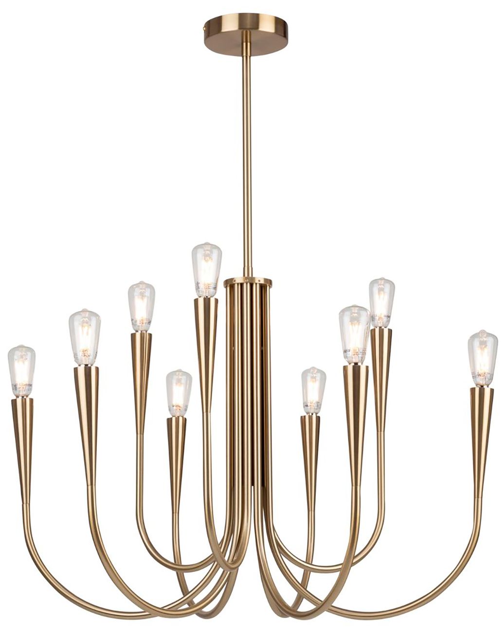 Image 2 Bronte 25.25" Wide 9-Light Brass Chandelier more views