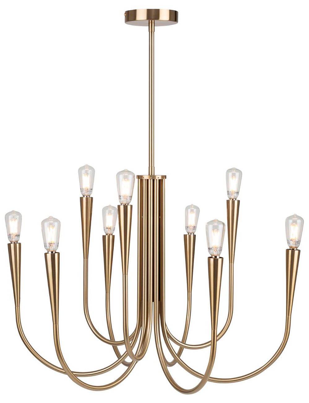 Image 3 Bronte 25.25" Wide 9-Light Brass Chandelier more views