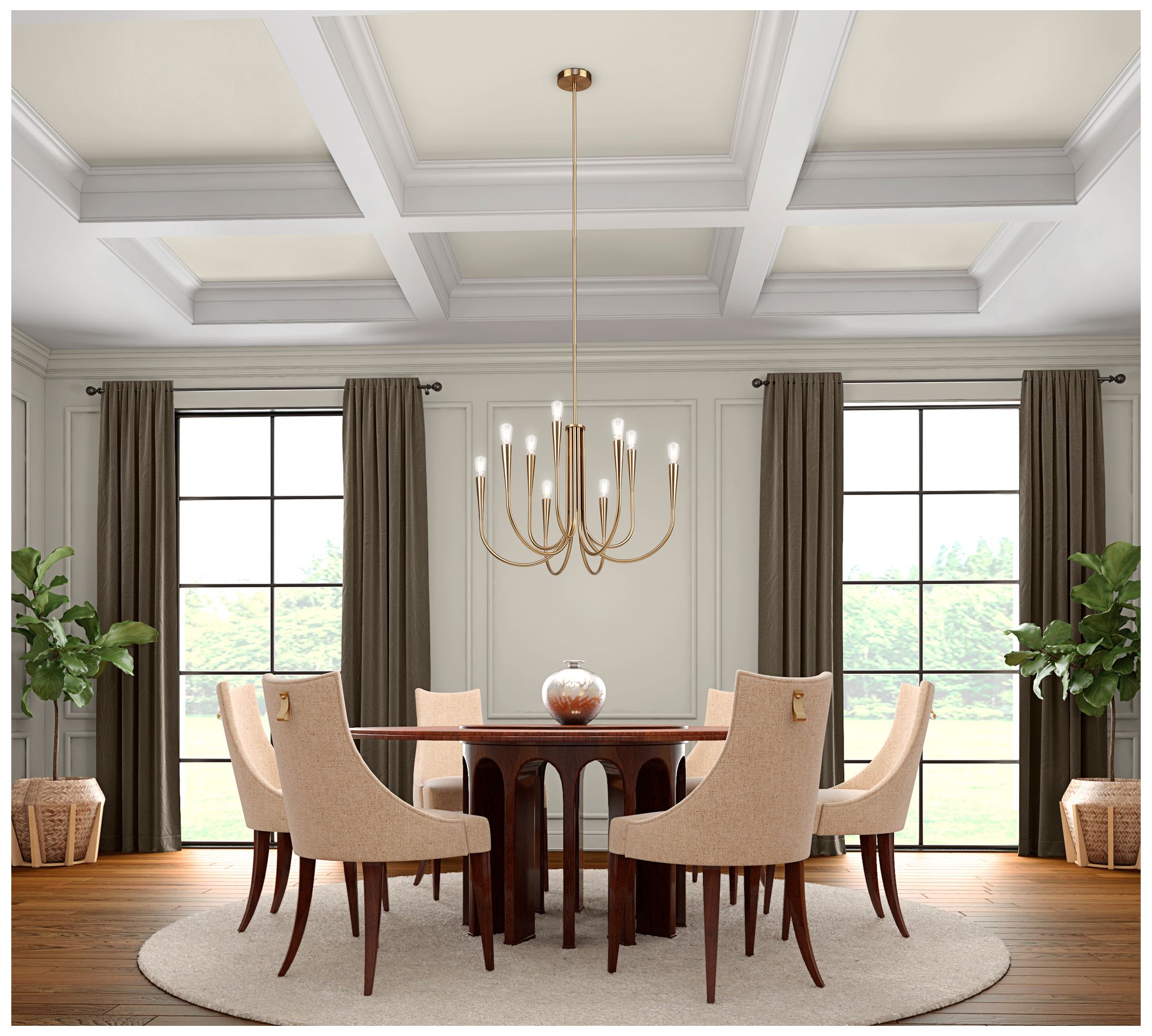 Image 6 Bronte 25.25" Wide 9-Light Brass Chandelier more views