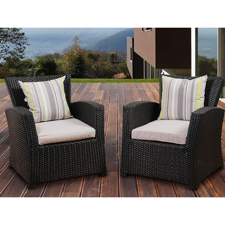 Image 2 Bronte Black Wicker Outdoor Armchair Set of 2 more views