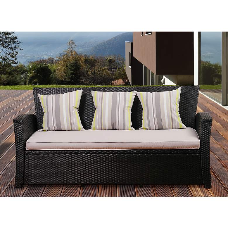 Image 2 Bronte Black Wicker Outdoor Sofa more views