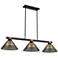 Bronte by Z-Lite Matte Black + Rubbed Brass 52.75 inch 3 Light Billiard