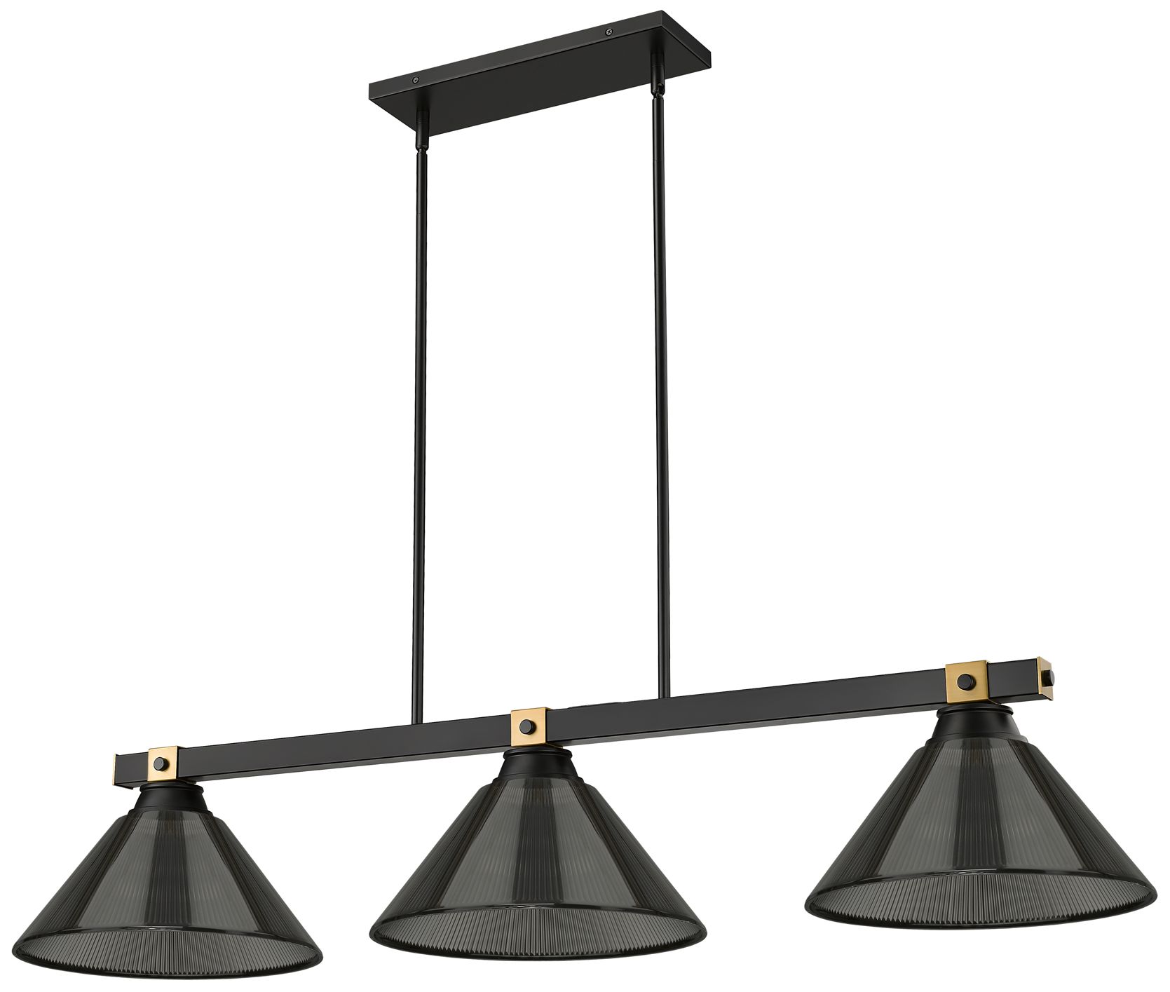 Image 5 Bronte by Z-Lite Matte Black + Rubbed Brass 52.75 inch 3 Light Billiard more views
