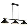 1_Bronte by Z-Lite Matte Black + Rubbed Brass 52.75 inch 3 Light Billiard