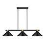 2_Bronte by Z-Lite Matte Black + Rubbed Brass 52.75 inch 3 Light Billiard more views