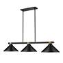 3_Bronte by Z-Lite Matte Black + Rubbed Brass 52.75 inch 3 Light Billiard more views