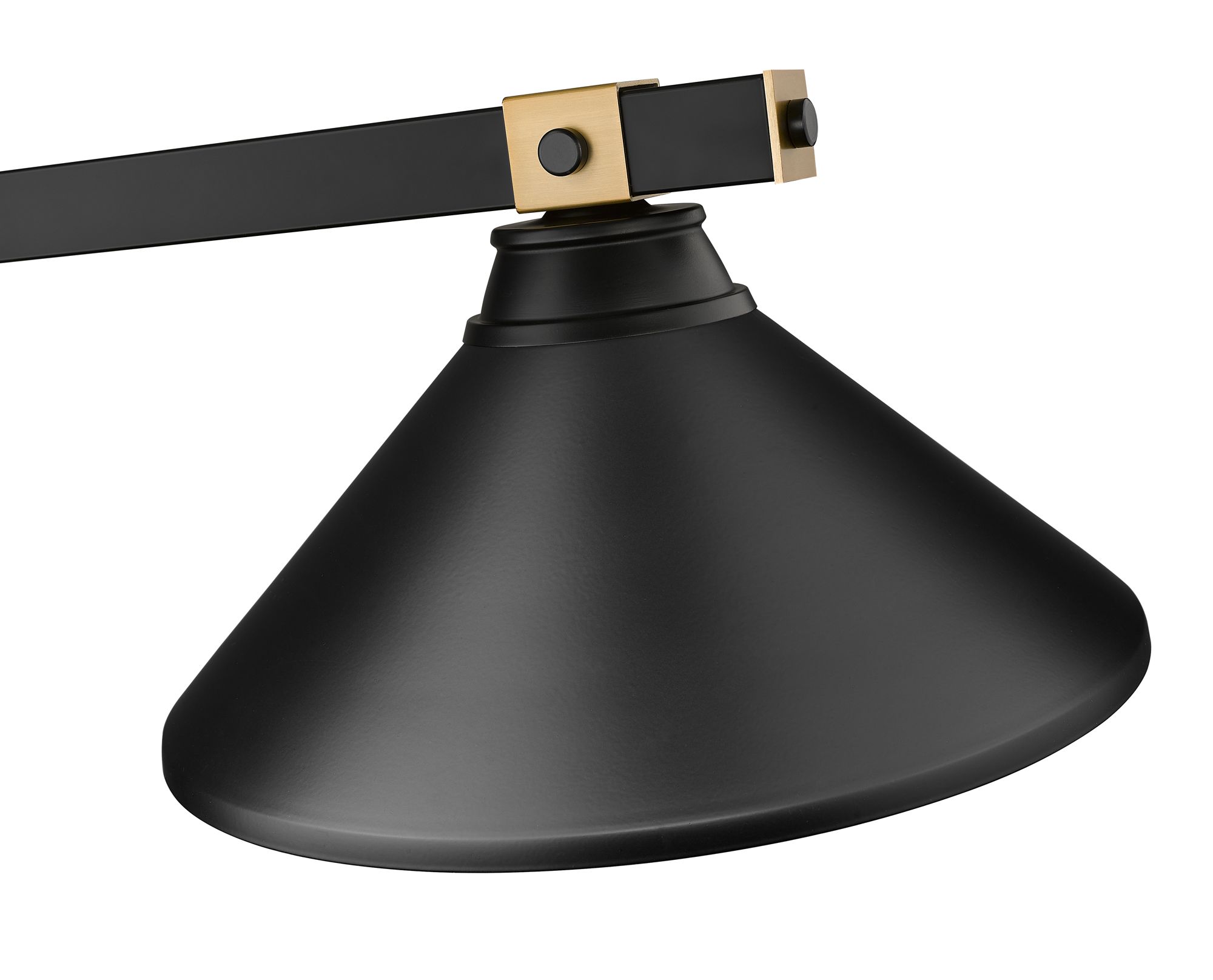 Image 4 Bronte by Z-Lite Matte Black + Rubbed Brass 52.75 inch 3 Light Billiard more views