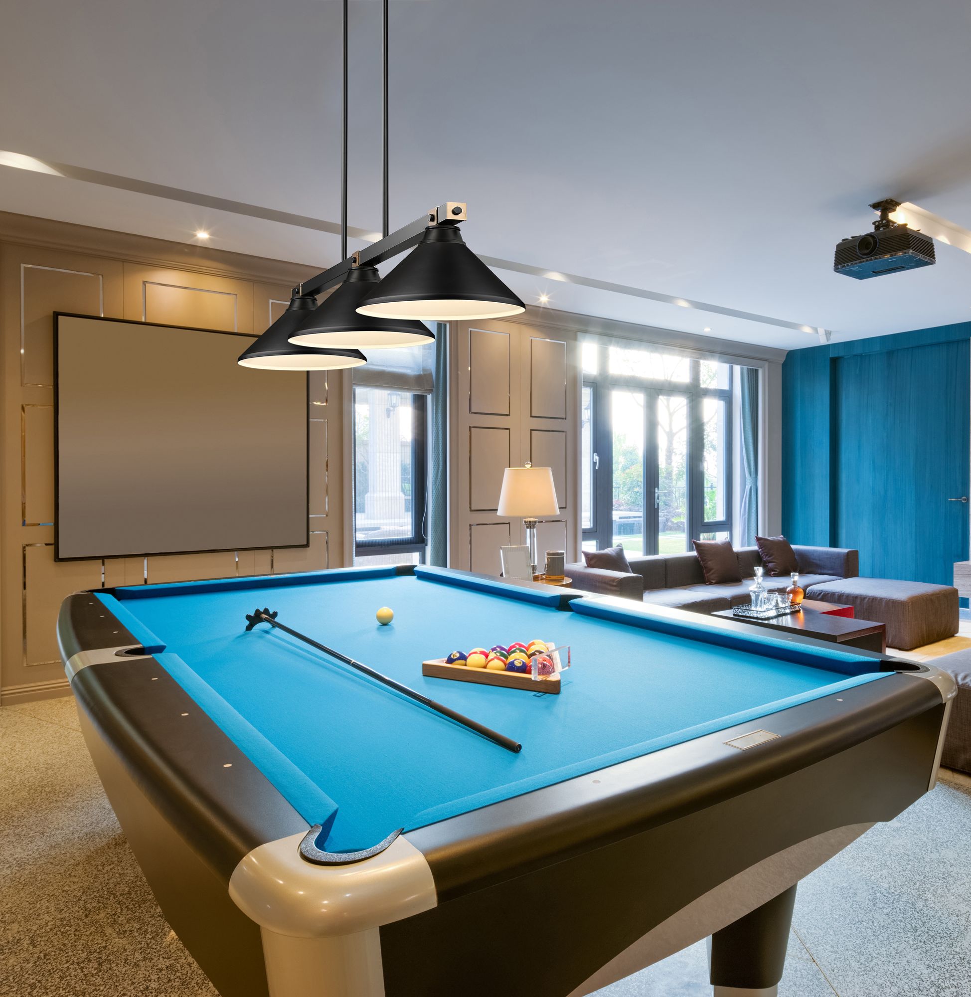 Image 7 Bronte by Z-Lite Matte Black + Rubbed Brass 52.75 inch 3 Light Billiard more views