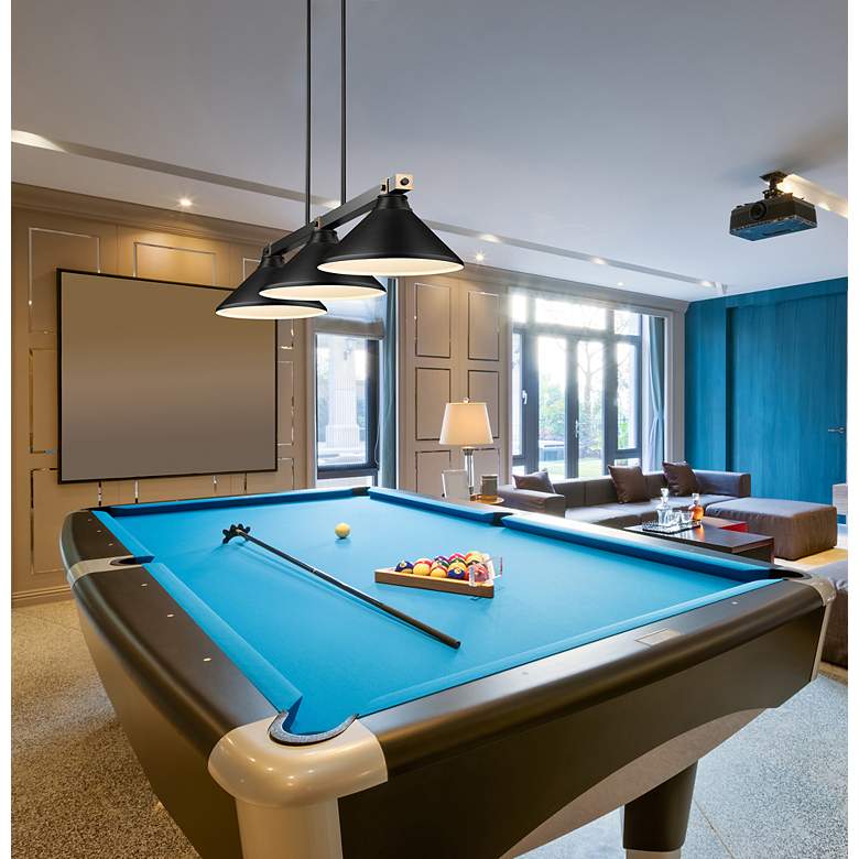 Image 7 Bronte by Z-Lite Matte Black + Rubbed Brass 52.75 inch 3 Light Billiard more views