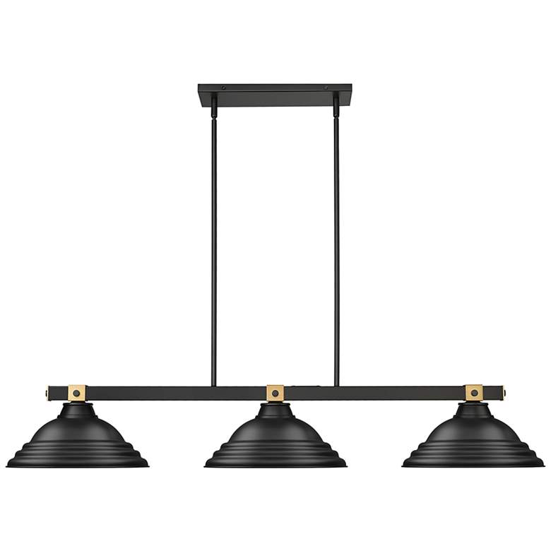 Image 2 Bronte by Z-Lite Matte Black + Rubbed Brass 54.75 inch 3 Light Billiard more views