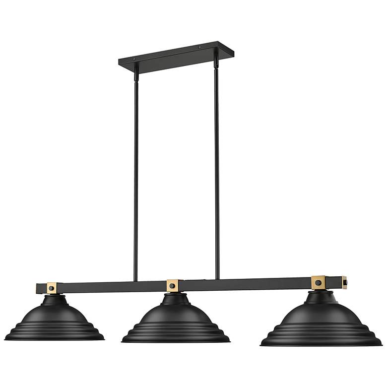 Image 3 Bronte by Z-Lite Matte Black + Rubbed Brass 54.75 inch 3 Light Billiard more views