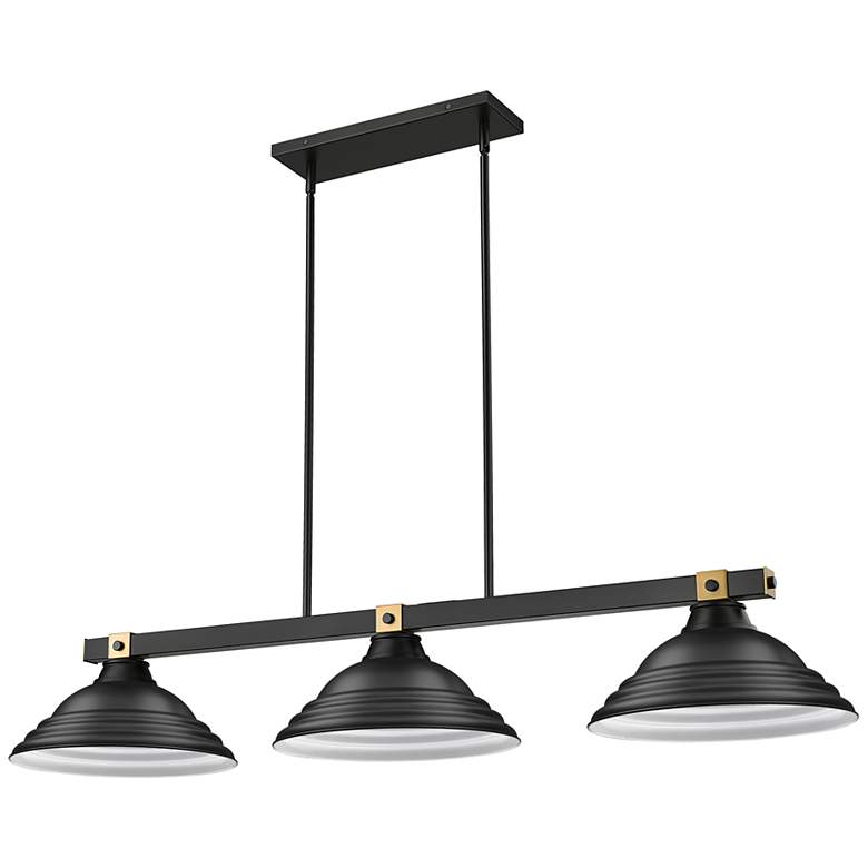 Image 5 Bronte by Z-Lite Matte Black + Rubbed Brass 54.75 inch 3 Light Billiard more views