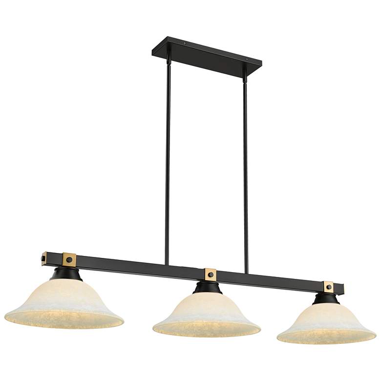 Image 1 Bronte by Z-Lite Matte Black + Rubbed Brass 54.75 inch 3 Light Billiard