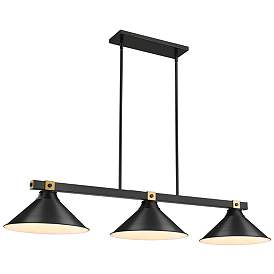Image1 of Bronte by Z-Lite Matte Black + Rubbed Brass 54 inch 3 Light Billiard