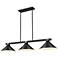 Bronte by Z-Lite Matte Black + Rubbed Brass 54 inch 3 Light Billiard