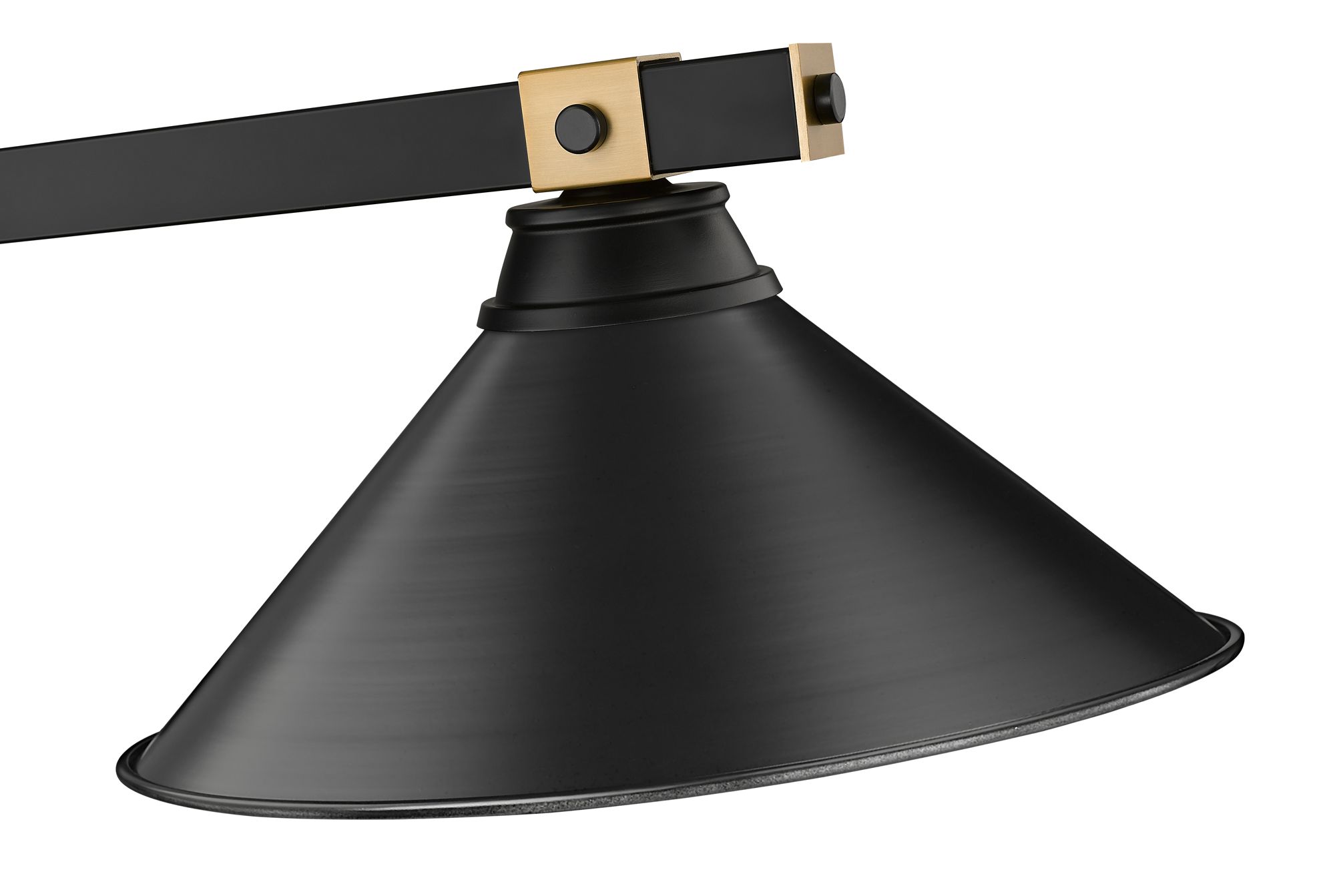 Image 4 Bronte by Z-Lite Matte Black + Rubbed Brass 54 inch 3 Light Billiard more views