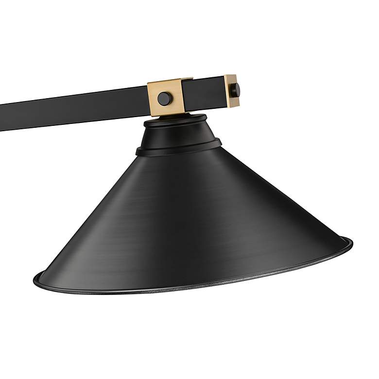 Image 4 Bronte by Z-Lite Matte Black + Rubbed Brass 54 inch 3 Light Billiard more views