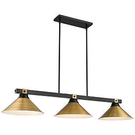 Image1 of Bronte by Z-Lite Matte Black + Rubbed Brass 54 inch 3 Light Billiard