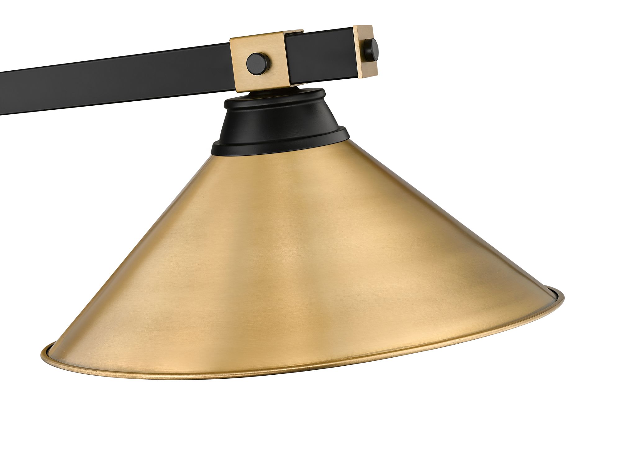 Image 4 Bronte by Z-Lite Matte Black + Rubbed Brass 54 inch 3 Light Billiard more views
