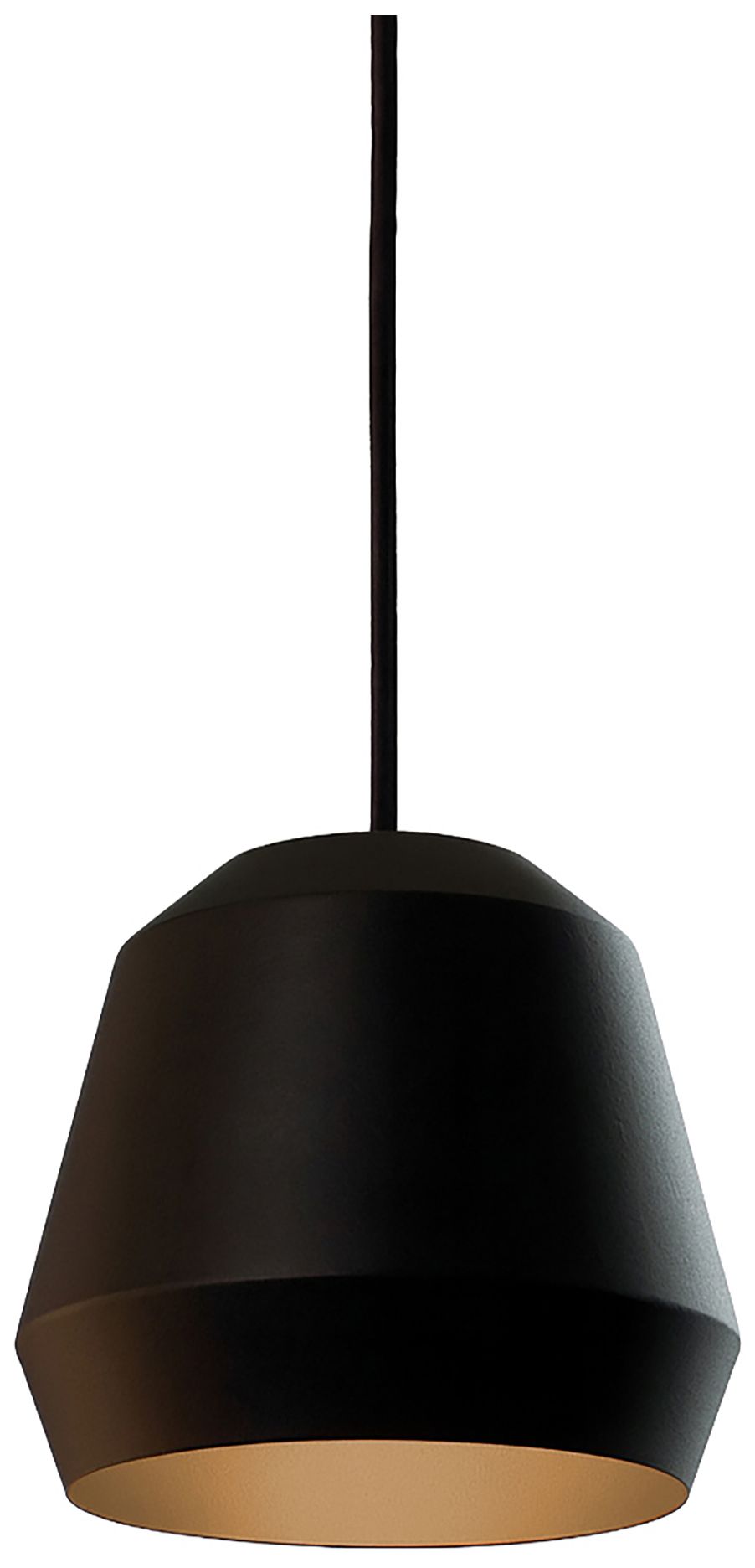 Bronx 10" Wide Black Gold Pendant