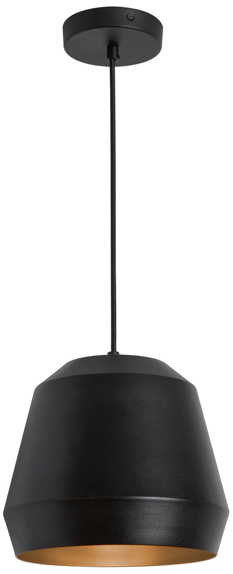 Image 2 Bronx 10" Wide Black Gold Pendant more views