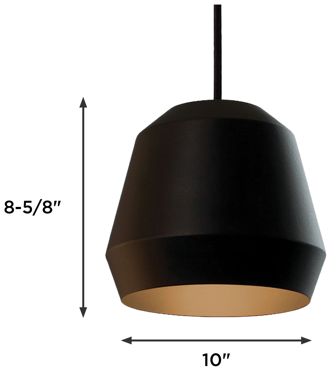 Image 7 Bronx 10" Wide Black Gold Pendant more views